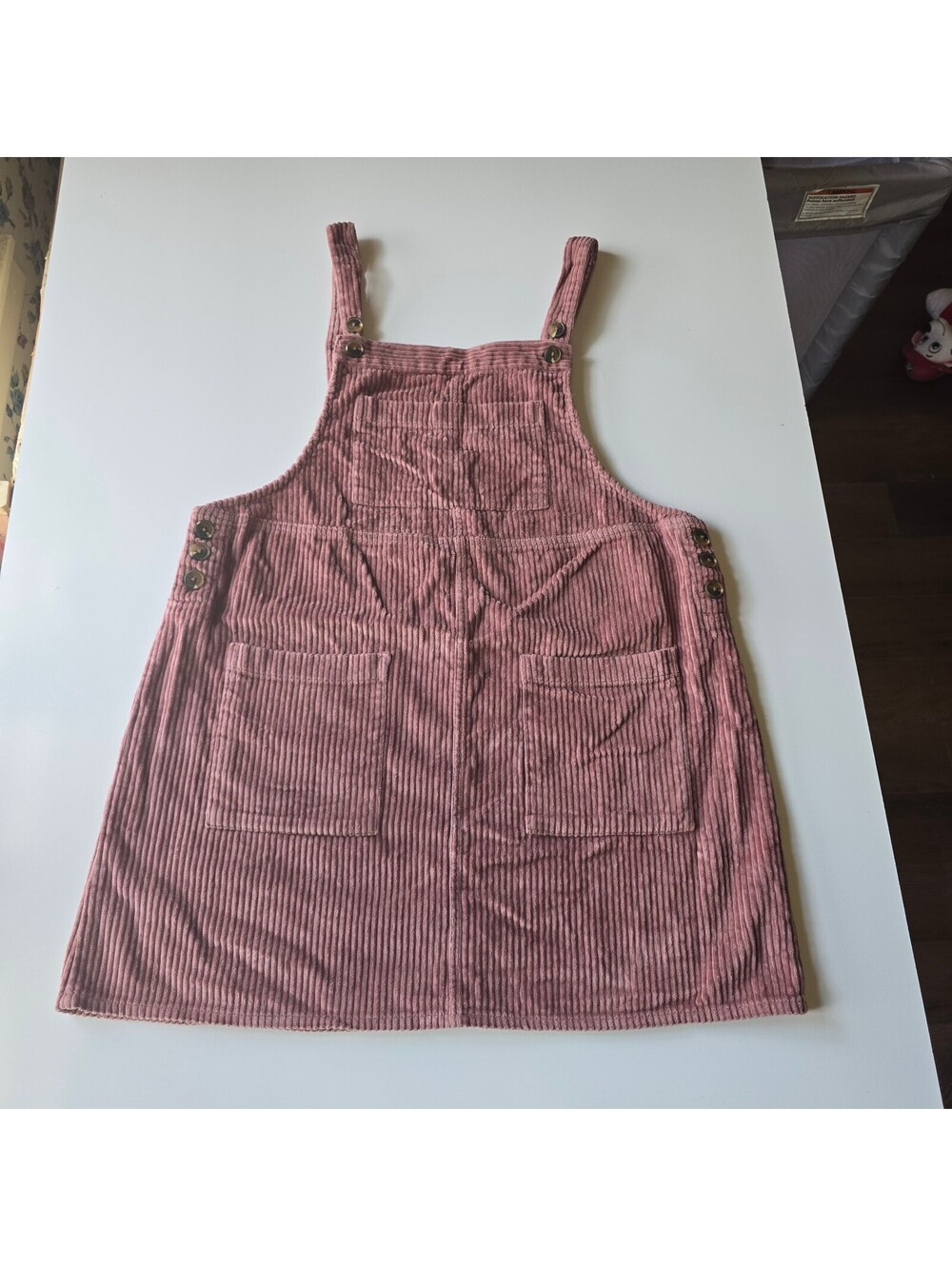 Wild Fable Pink Corduroy Pinafore Overall Jumper Dress Size Large Pockets